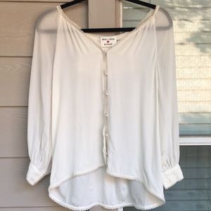 Alice + Olivia Pearl Button Down Silk Blouse +